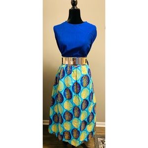 AFRICAN SKIRT BLUE AND YELLOW